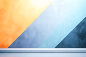 Abstract Colorful Wall Warm light illuminates geometric painted texture. AI Generated