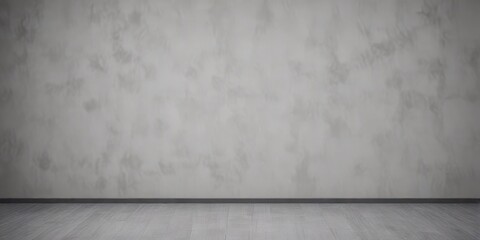 Empty Room with Gray Wall and Light Wood Floor, Ideal for Interior Design Presentations and Mockups
