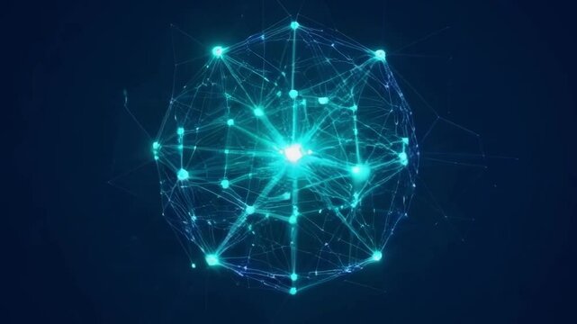 A grid representing a neural network with twinkling lights at intersections