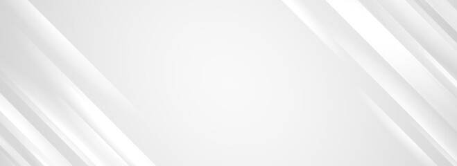 Diagonal grey gradient line background. Abstract silver stripes wallpaper. Abstract gray tech backdrop. Oblique gris texture for graphic design, poster, banner, flyer, brochure, presentation. Vector