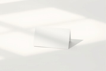 Minimalist Blank Card with Soft Shadows on Light Background