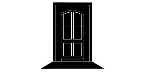 Obraz premium 5 DOORS SILHOUETTE SET , VECTOR SILHOUETTE OF DOORS