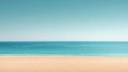 Obraz premium Tranquil beach scene coastal serenity landscape photography calm waters wide angle natural beauty