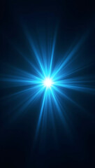 Obraz premium A sleek cyan light flare with sharp, defined edges and a clean, futuristic beam effect, glowing intensely against a pure black background. Perfect for modern and sci-fi visuals.