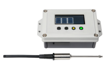 Portable solar-powered water meter isolated with transparent background