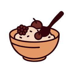 Bowl of cereal with chocolate