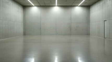 Fototapeta premium Empty modern concrete room, interior design, architectural space, background for product display