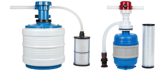 Water filter pump system isolated with transparent background