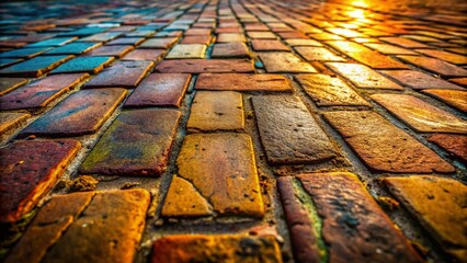 Obraz premium Worn Brick Floor Texture: Rustic Grunge Background Image