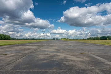 Runway, abandoned airfield, summer, clouds, countryside, travel, landscape, aviation, photography, stock