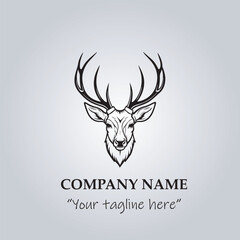 Head of Deer logo company design vector illustration