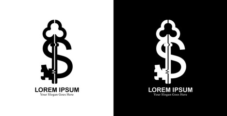 Key shaped logo design combined with the letter S