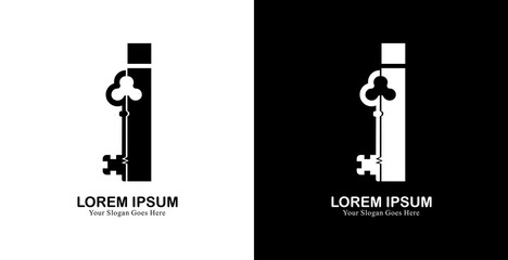 Key shaped logo design combined with the letter i