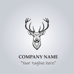 Head of Deer logo company design vector illustration