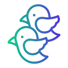 bird Line Gradient Icon