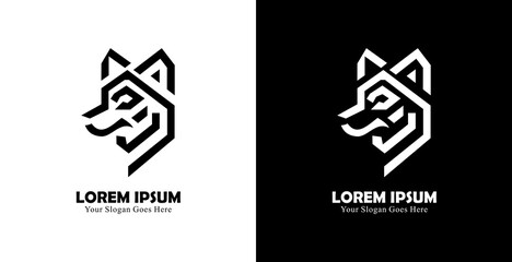 wolf head logo design