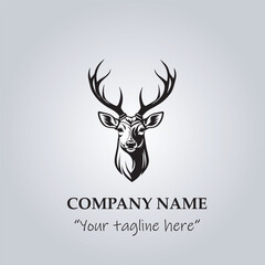 Head of Deer logo company design vector illustration
