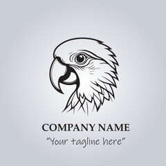 Head of Parrot logo company design vector illustration
