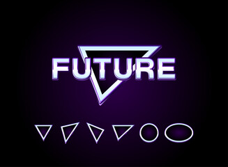 Naklejka premium modern future triangle geometric shape space technology style set collection