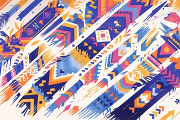 Obraz premium Abstract Pattern Design, Diagonal Stripes, Colorful Art, Background Illustration, for Graphic Design, Decoration or Print, Use
