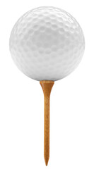 golf ball on pin isolated on white background with clipping path.