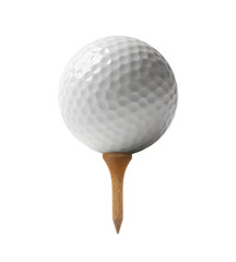 golf ball on pin isolated on white background with clipping path.