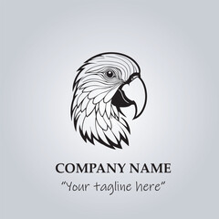 Head of Parrot logo company design vector illustration
