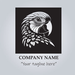 Head of Parrot logo company design vector illustration
