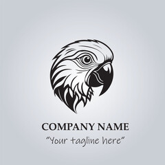 Head of Parrot logo company design vector illustration
