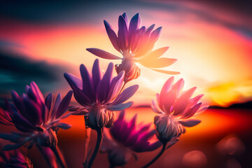 Obraz premium sunset and cloud a macro photography detailed closeup of the flowers