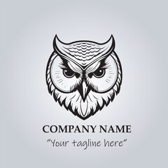 Head of Owl logo company design vector illustration