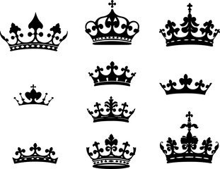 set of crowns vector