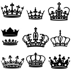 set of crowns vector