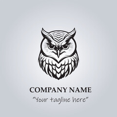 Head of Owl logo company design vector illustration