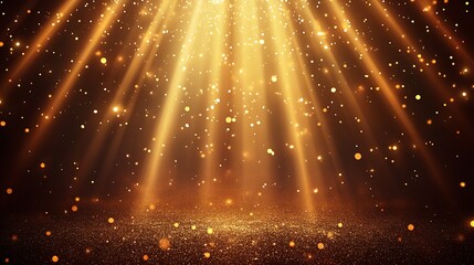 3D render, black background with a golden ring podium for product presentation mock-up design template