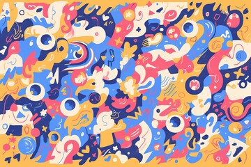 Obraz premium Abstract colorful shapes and forms pattern background. Possible use graphic design