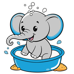 design logo icon art character illustration cartoon cute elephant