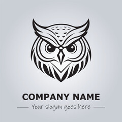 Head of Owl logo company design vector illustration