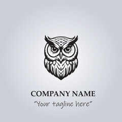 Head of Owl logo company design vector illustration