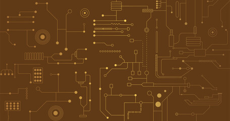 High tech technology geometric and connection system background with digital data abstract. Vector design.