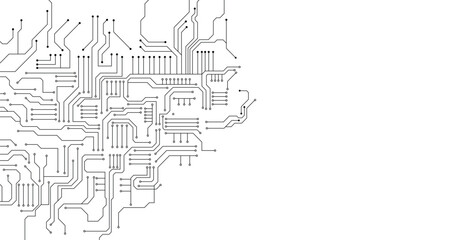 Vector circuit board and communication concept for technology background. Digital technology circuit board background and space for your text.