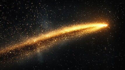 Golden Comet Streaking Across the Cosmos