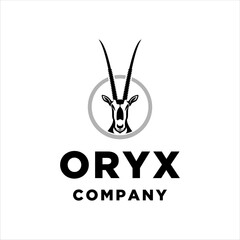 Oryx antelope logo with masculine style design