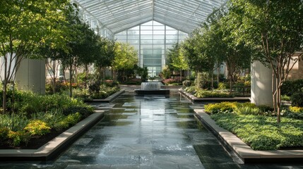 Tranquil Indoor Garden Oasis: A Serene Reflection of Nature's Beauty