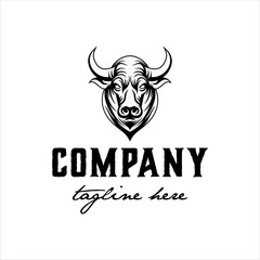 Bull head logo with masculine style design