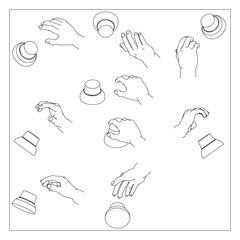 3Dマウスを持つ手のセット