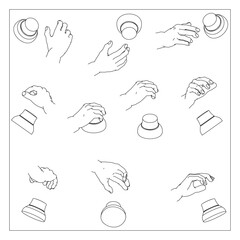 3Dマウスを持つ手のセット