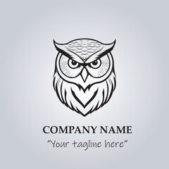 Head of Owl logo company design vector illustration
