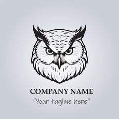 Head of Owl logo company design vector illustration