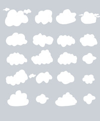 Vector clouds in flat illustration, cartoon clouds graphics